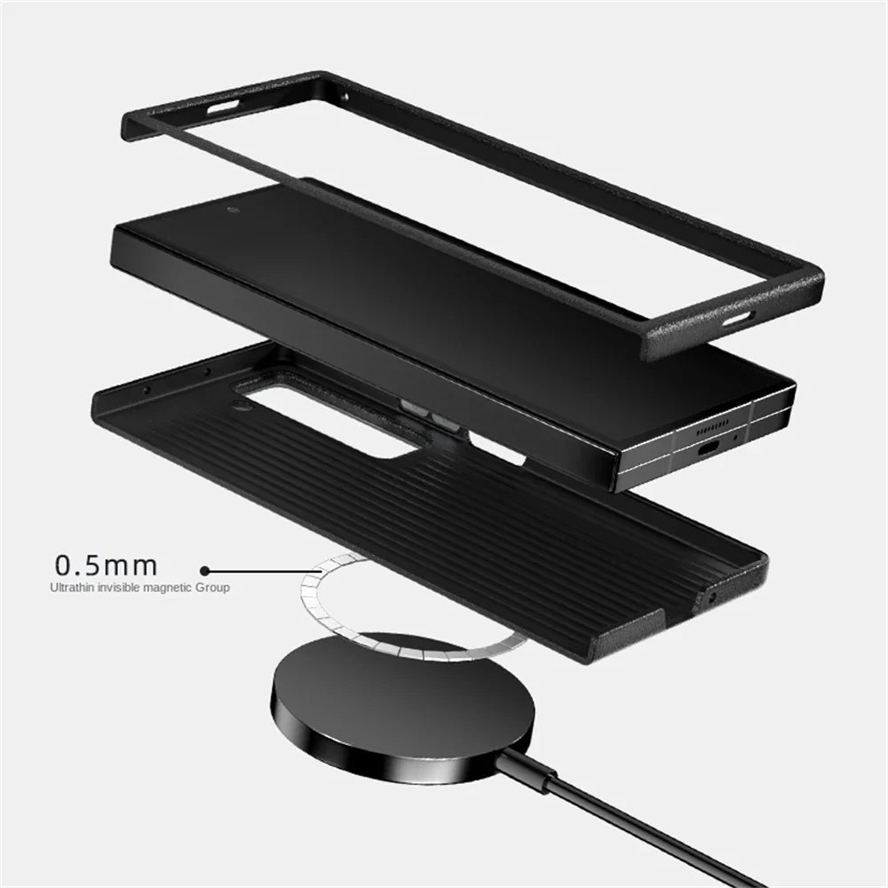 Satin Weave Stripe Carbon Case – Slim & Premium for Galaxy Z Fold Series