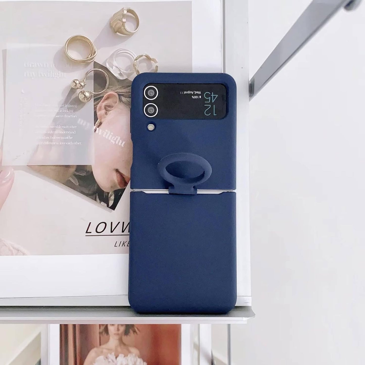 SAMSUNG Galaxy Z Flip Series Silicone Cover with Ring – Secure Grip Protective Case