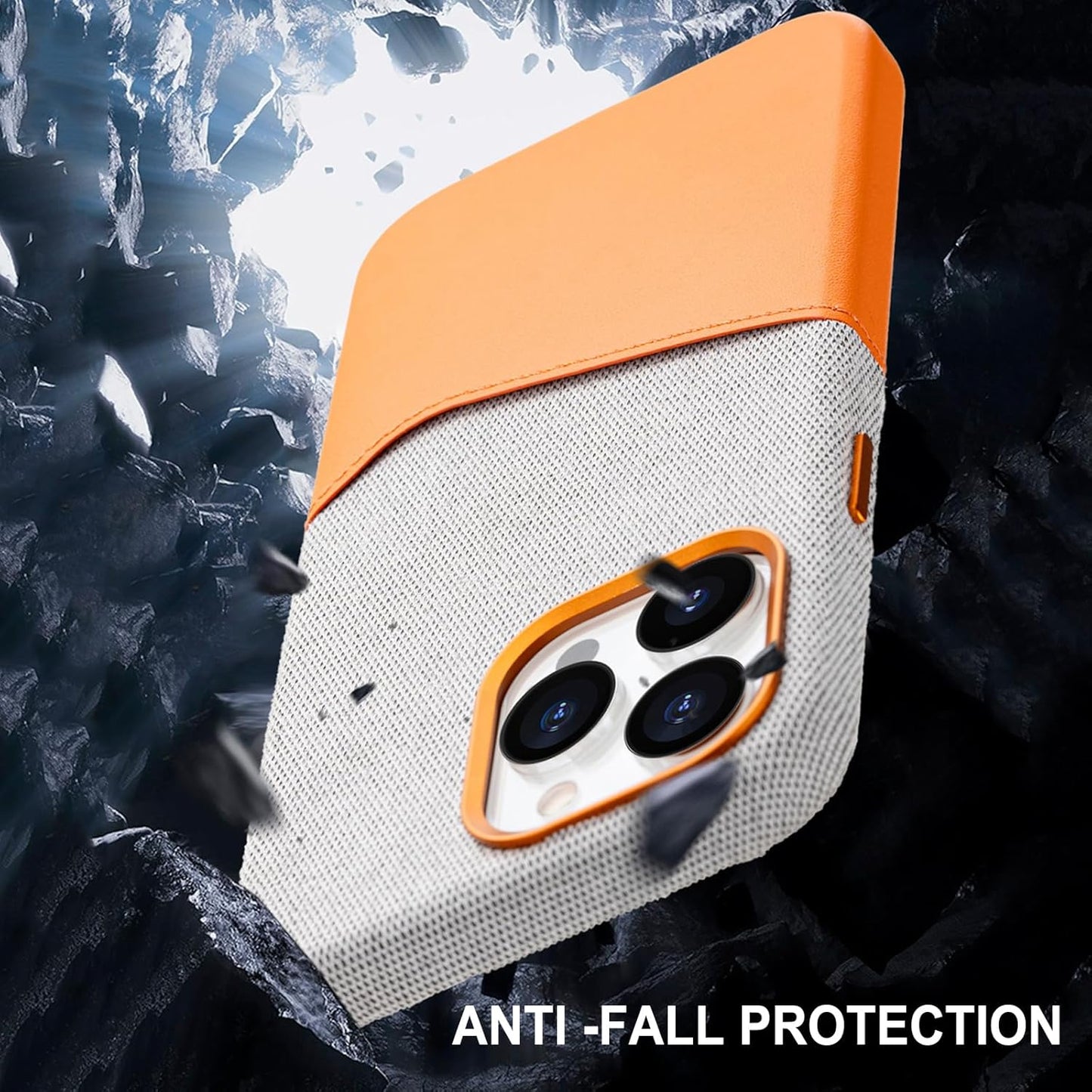 Fabric & Leather Hybrid Protective Case – For iPhone Series