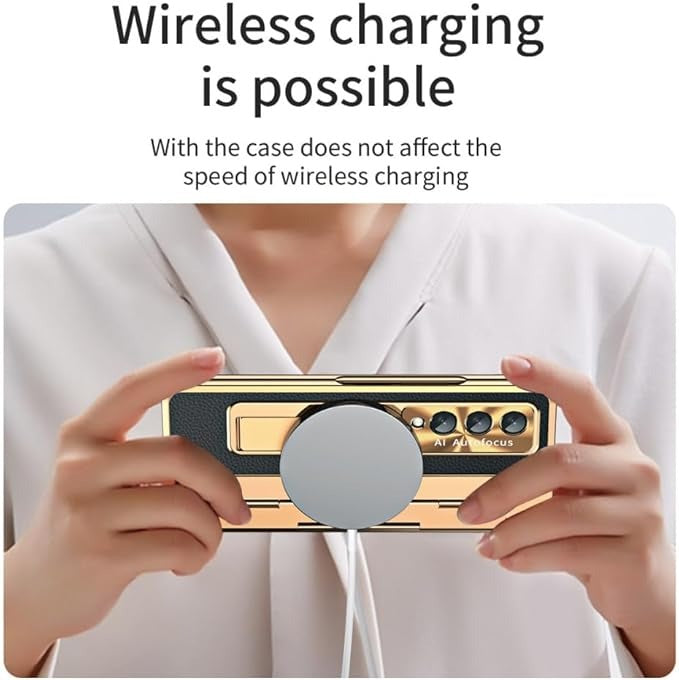 Vogue Guard Metallic Leather Hybrid Case for Galaxy Z Fold