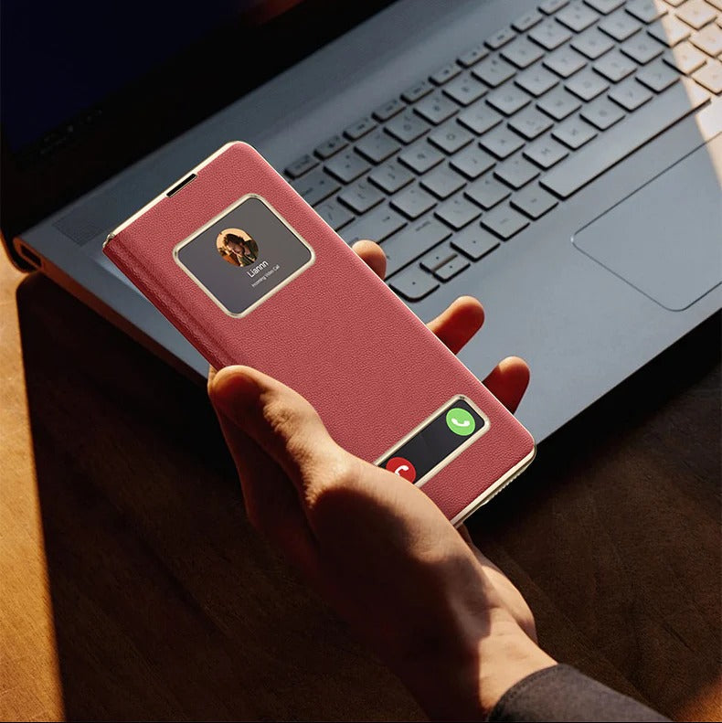 Royal Luxe Smart-Window Leather Folio for Galaxy Z Fold