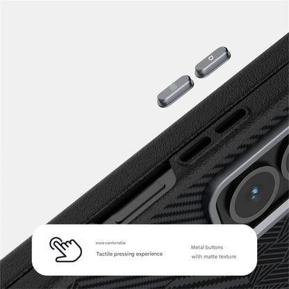 Satin Weave Stripe Carbon Case – Slim & Premium for Galaxy Z Fold Series