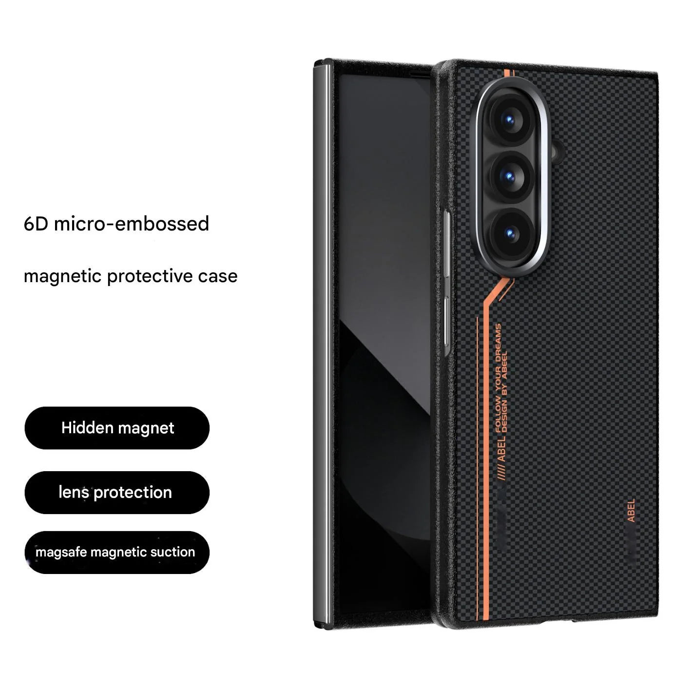 Satin Weave Stripe Carbon Case – Slim & Premium for Galaxy Z Fold Series