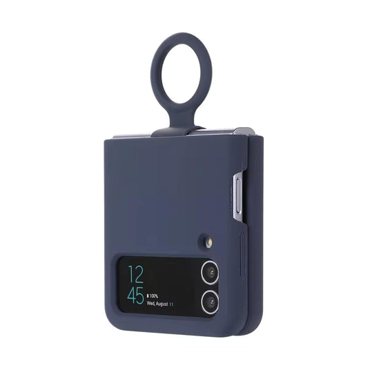 SAMSUNG Galaxy Z Flip Series Silicone Cover with Ring – Secure Grip Protective Case