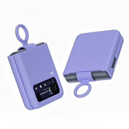 SAMSUNG Galaxy Z Flip Series Silicone Cover with Ring – Secure Grip Protective Case