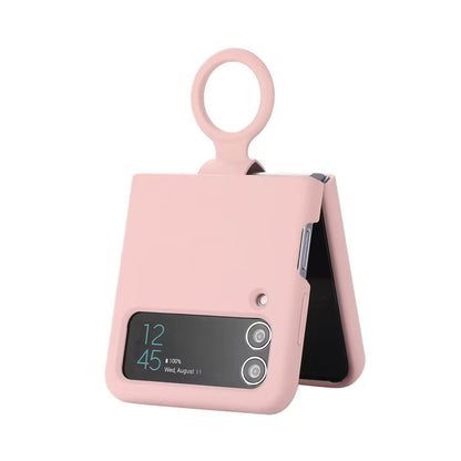SAMSUNG Galaxy Z Flip Series Silicone Cover with Ring – Secure Grip Protective Case