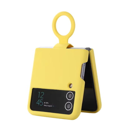 SAMSUNG Galaxy Z Flip Series Silicone Cover with Ring – Secure Grip Protective Case