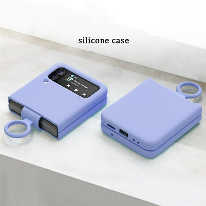 SAMSUNG Galaxy Z Flip Series Silicone Cover with Ring – Secure Grip Protective Case
