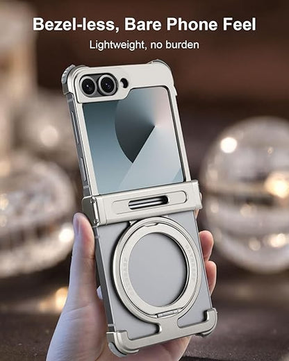 360° Rotatable MagSafe Case for Samsung Z Flip series– Metal Bumper & Kickstand