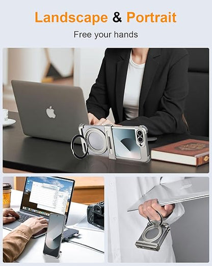 360° Rotatable MagSafe Case for Samsung Z Flip series– Metal Bumper & Kickstand
