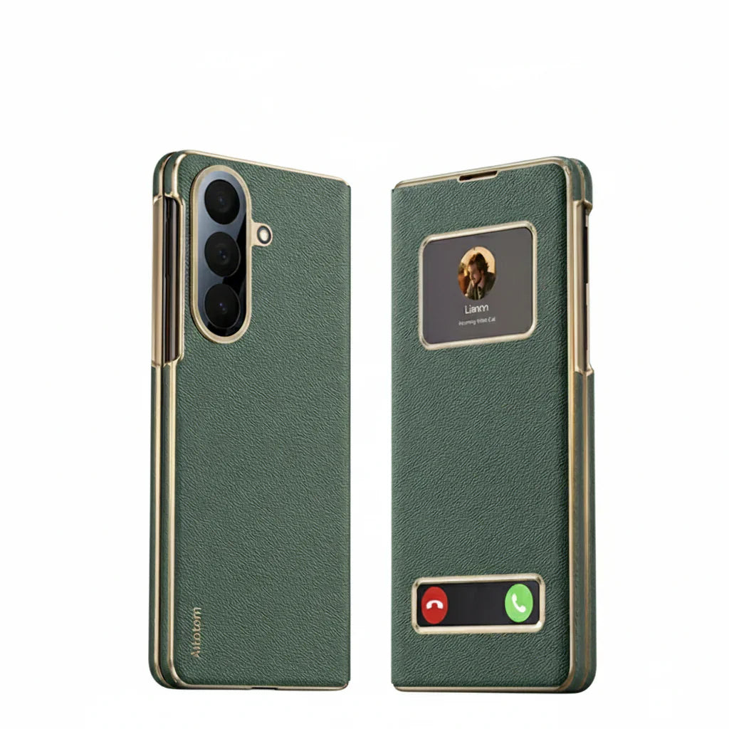 Royal Luxe Smart-Window Leather Folio for Galaxy Z Fold
