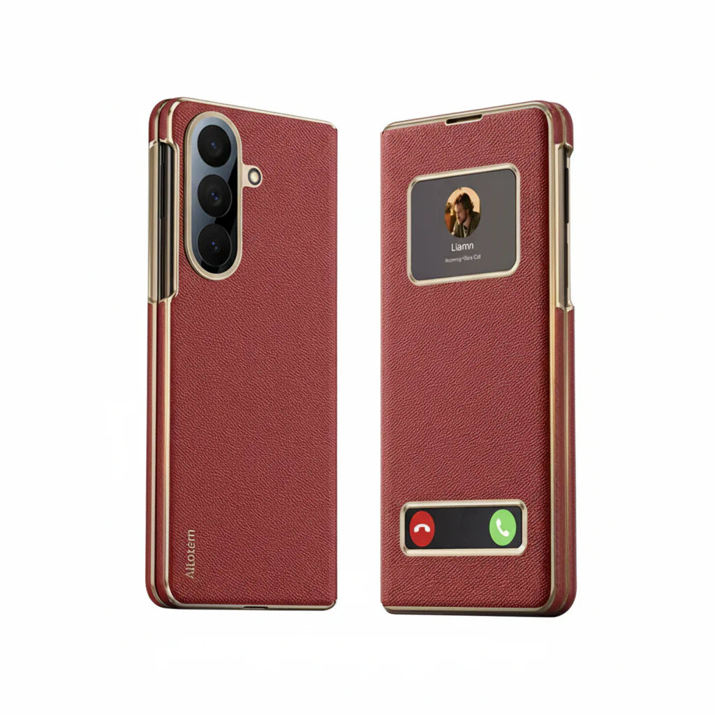 Royal Luxe Smart-Window Leather Folio for Galaxy Z Fold