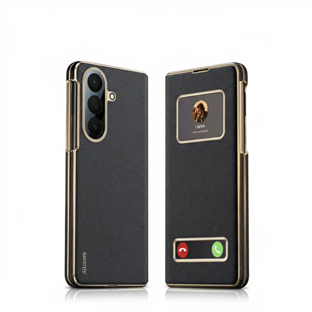 Royal Luxe Smart-Window Leather Folio for Galaxy Z Fold