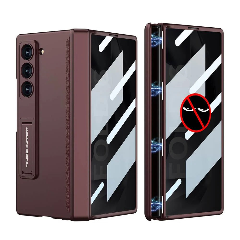 Galaxy Z Fold Magnetic Hinge Case with Screen Protector Kickstand