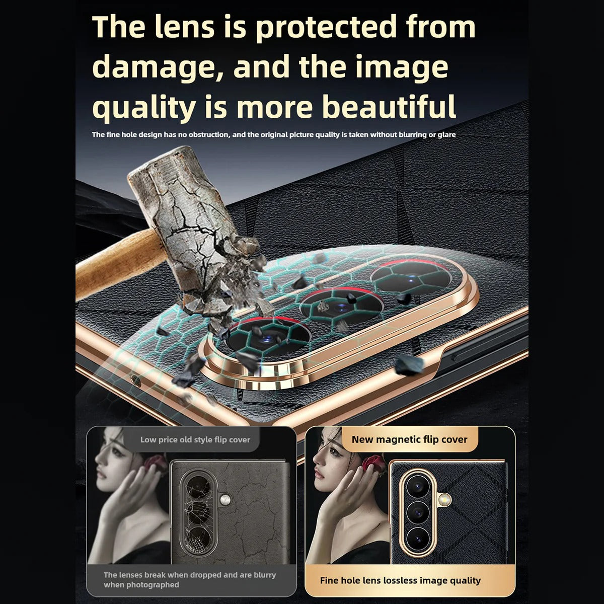 Regal Lattice Leather Folio Case for Samsung Galaxy Z Fold Series