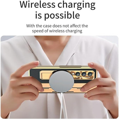 Vogue Guard Metallic Leather Hybrid Case for Galaxy Z Fold