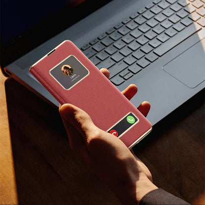 Royal Luxe Smart-Window Leather Folio for Galaxy Z Fold