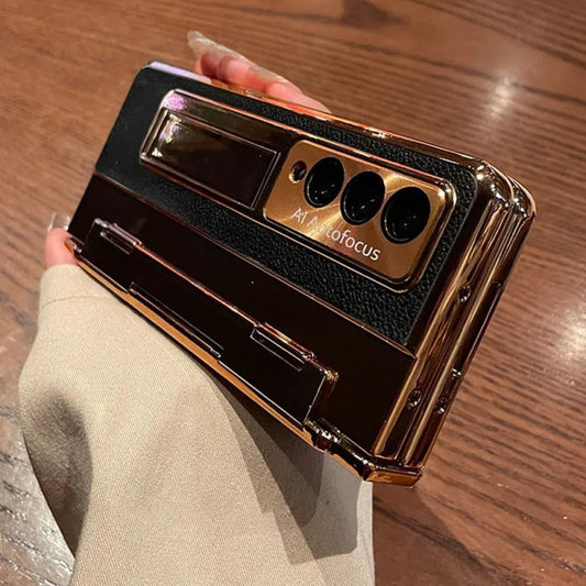Vogue Guard Metallic Leather Hybrid Case for Galaxy Z Fold
