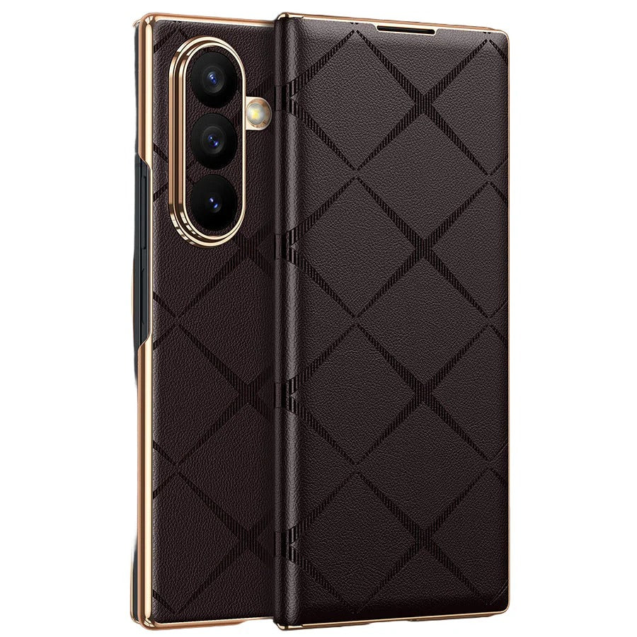 Regal Lattice Leather Folio Case for Samsung Galaxy Z Fold Series