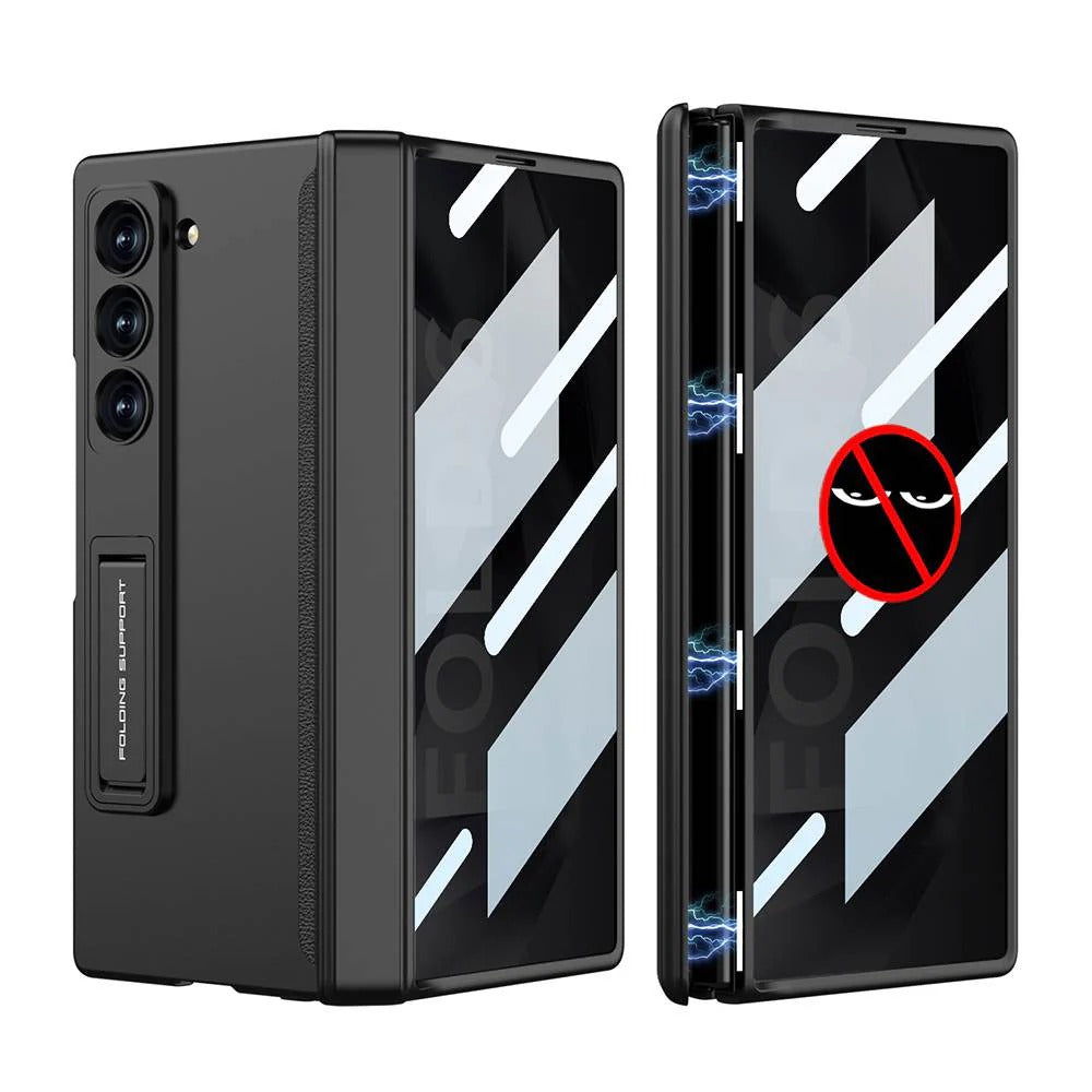 Galaxy Z Fold Magnetic Hinge Case with Screen Protector Kickstand