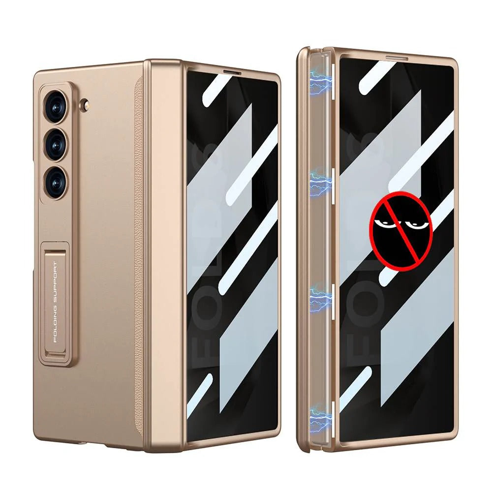 Galaxy Z Fold Magnetic Hinge Case with Screen Protector Kickstand