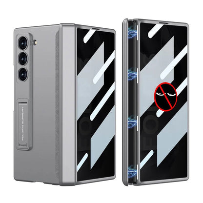 Galaxy Z Fold Magnetic Hinge Case with Screen Protector Kickstand